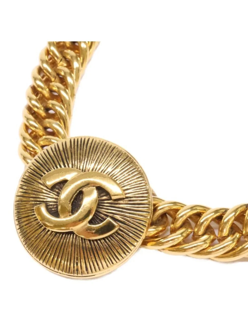 Chanel Vintage CC Logo Chain Choker Necklace